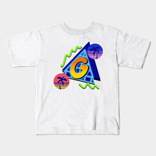 initial Letter G - 80s Synth Kids T-Shirt